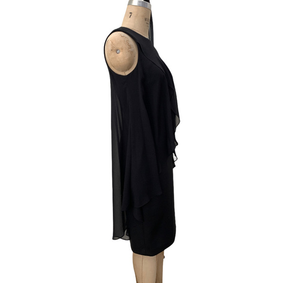 Calvin Klein Black Structured Cocktail Dress Sz 4 - Picture 5 of 7
